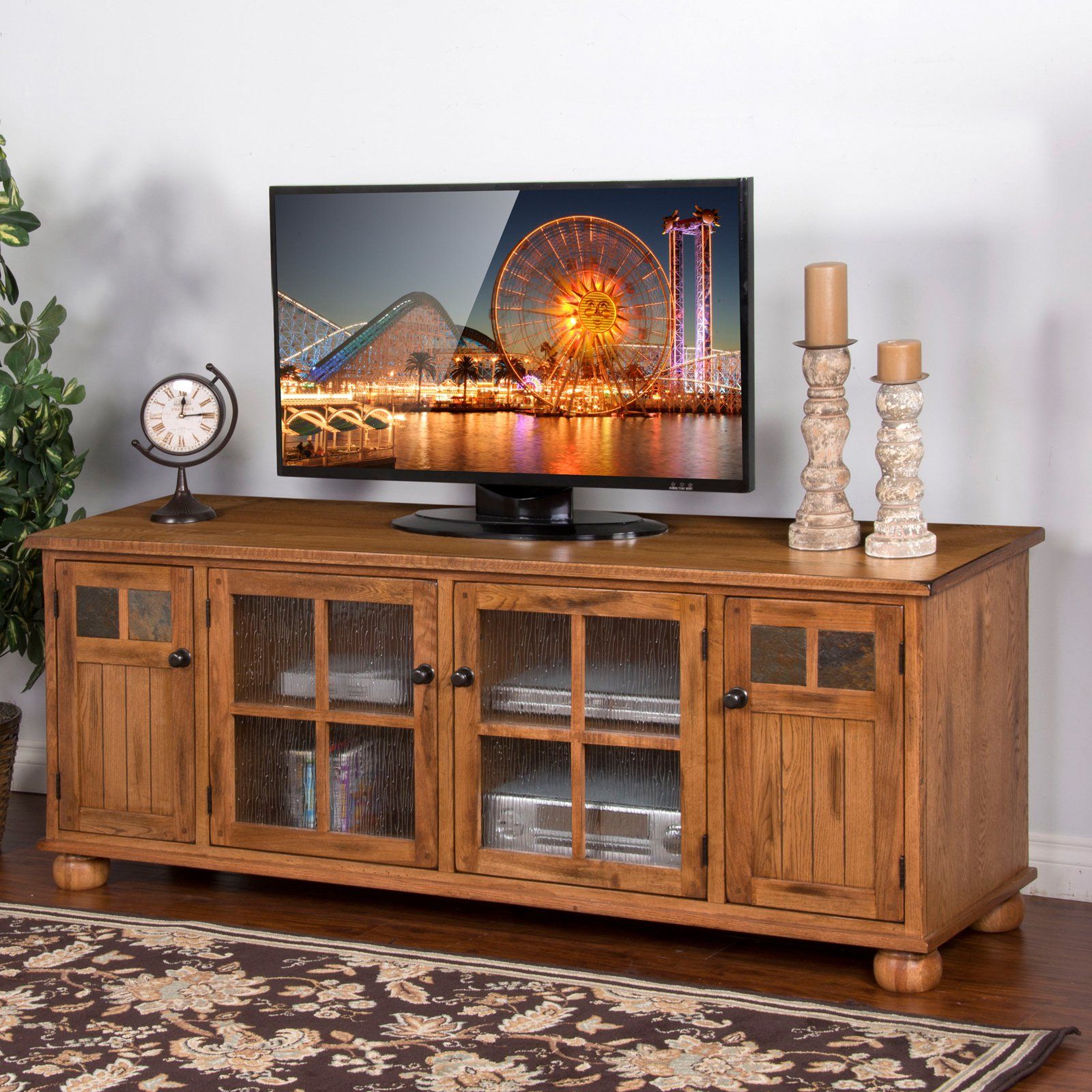 Sunny Designs Sedona Tv Console – Rustic Oak – 72 In Inside Cheap Rustic Tv Stands (View 9 of 15)