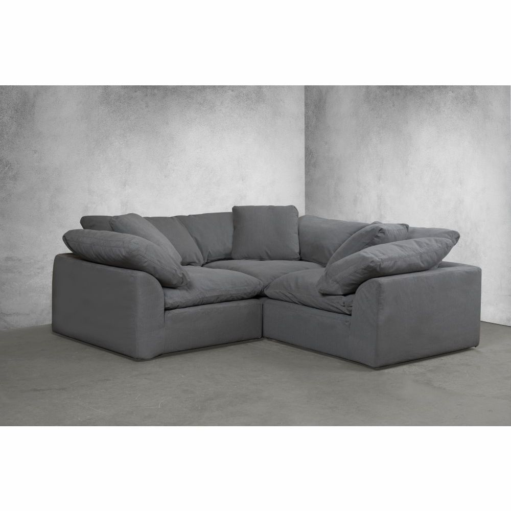 Sunset Trading – Cloud Puff 3 Piece Slipcovered Modular With Regard To Owego L Shaped Sectional Sofas (View 9 of 15)