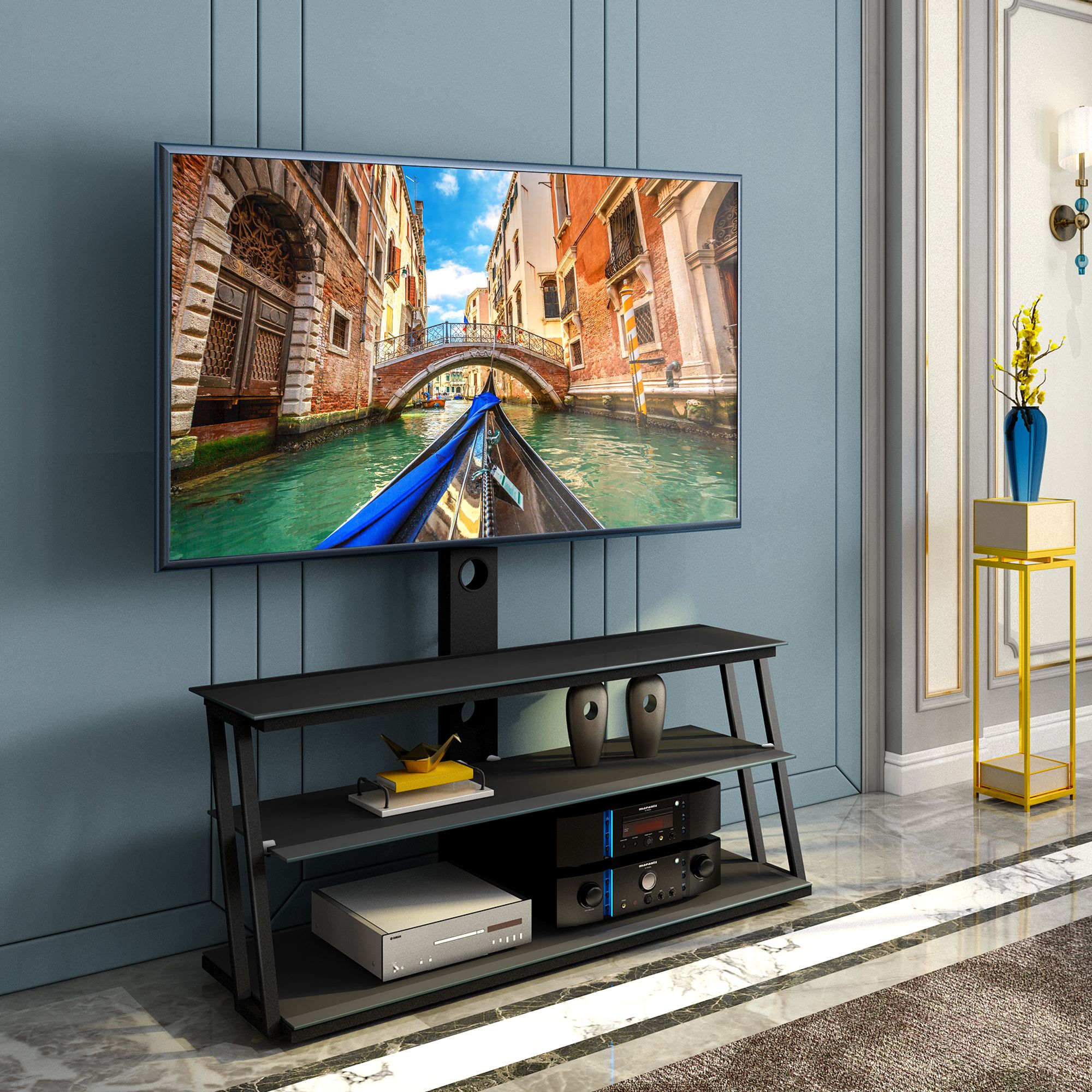 Swivel Floor Tv Stand With Mount, Universal Tv Stands Intended For Caleah Tv Stands For Tvs Up To 65&quot; (View 15 of 15)