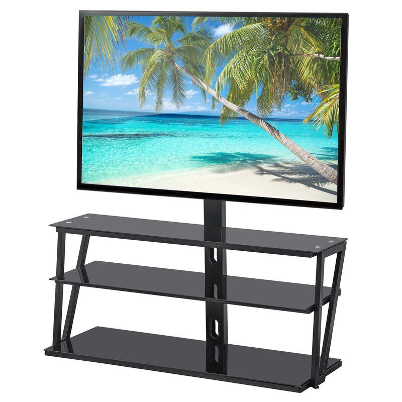Symple Stuff Burcham Symple Stuff Black Swivel Floor Stand With Randal Symple Stuff Black Swivel Floor Tv Stands With Shelving (Photo 8 of 15)