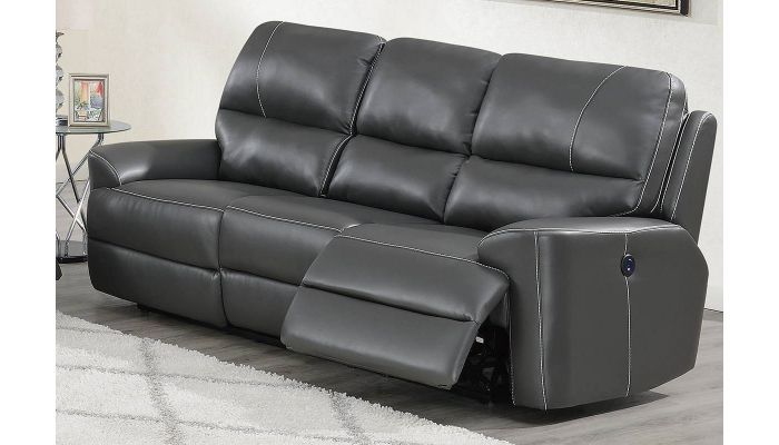 Talbot Grey Leather Power Recliner Sofa With Pacifica Gray Power Reclining Sofas (View 10 of 15)