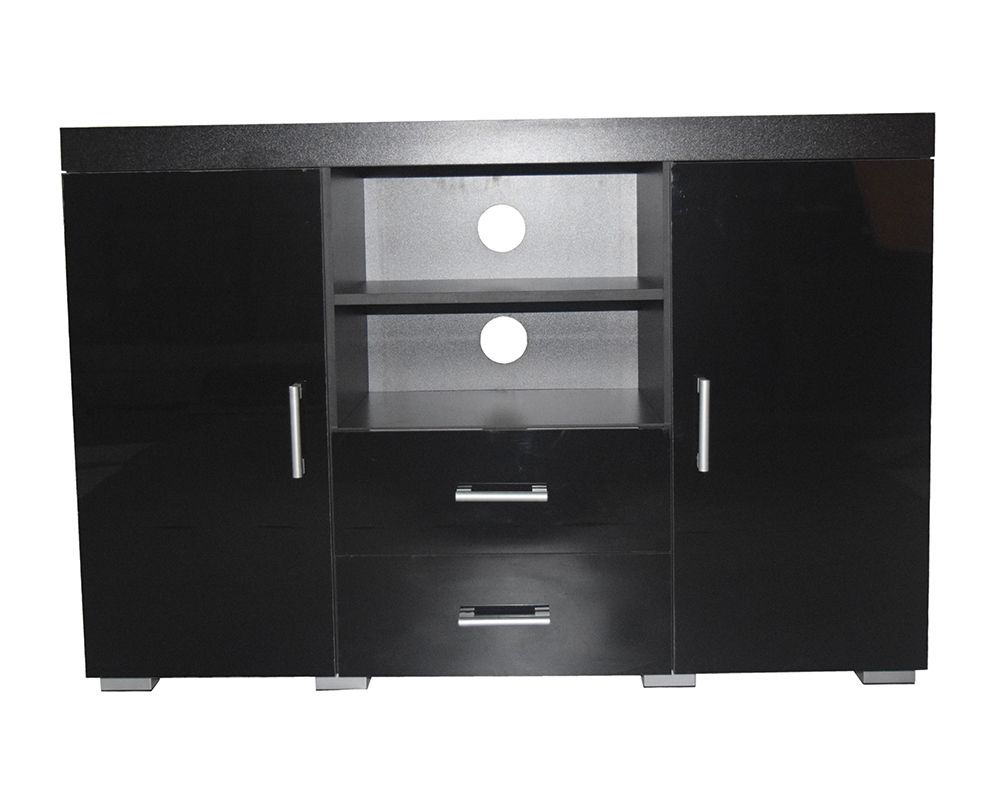Tall Black Gloss White Tv Stand Entertainment Centre With Regard To Tall Black Tv Cabinets (Photo 15 of 15)