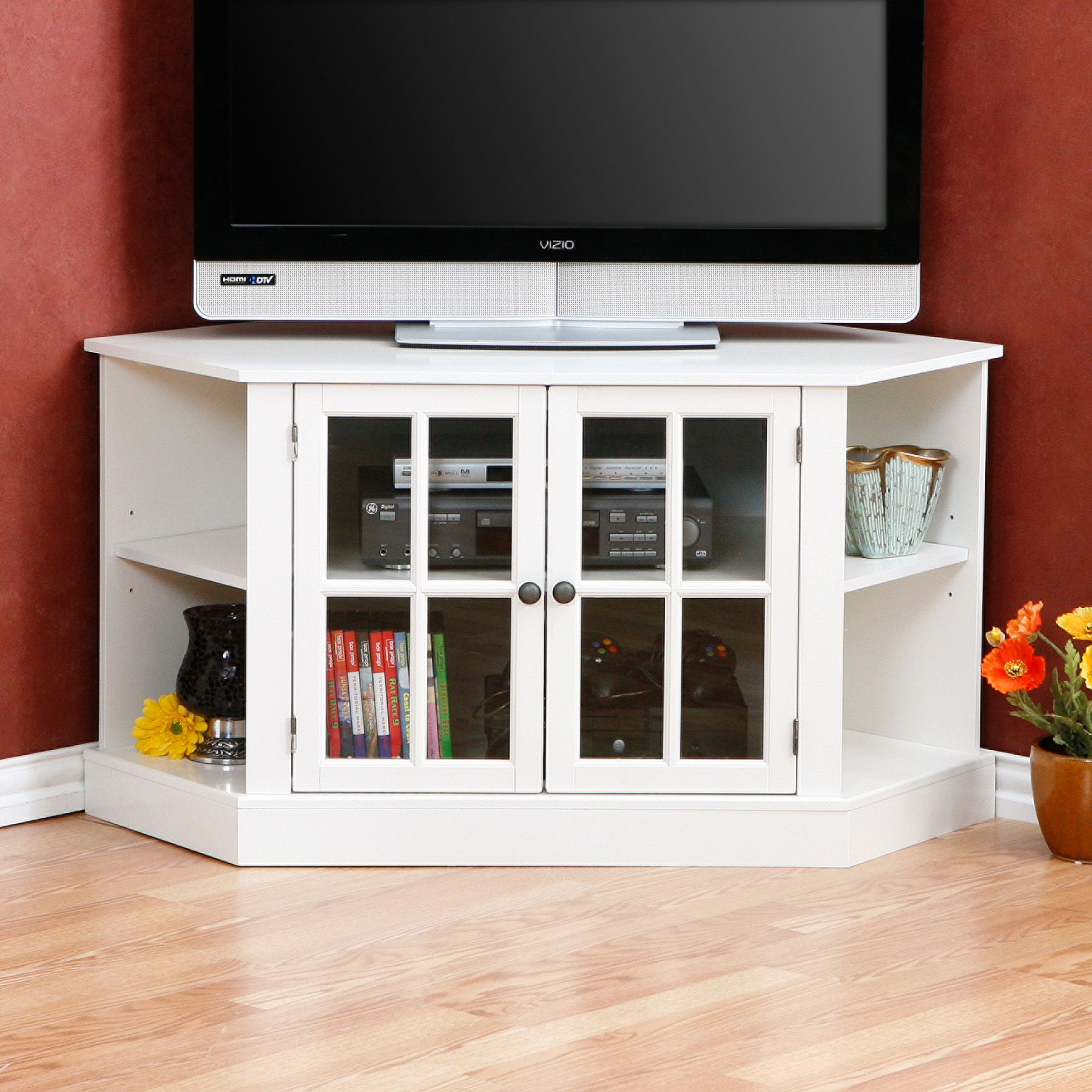 Tall Corner Tv Stand: Designs And Images – Homesfeed Inside Off White Corner Tv Stands (View 12 of 15)