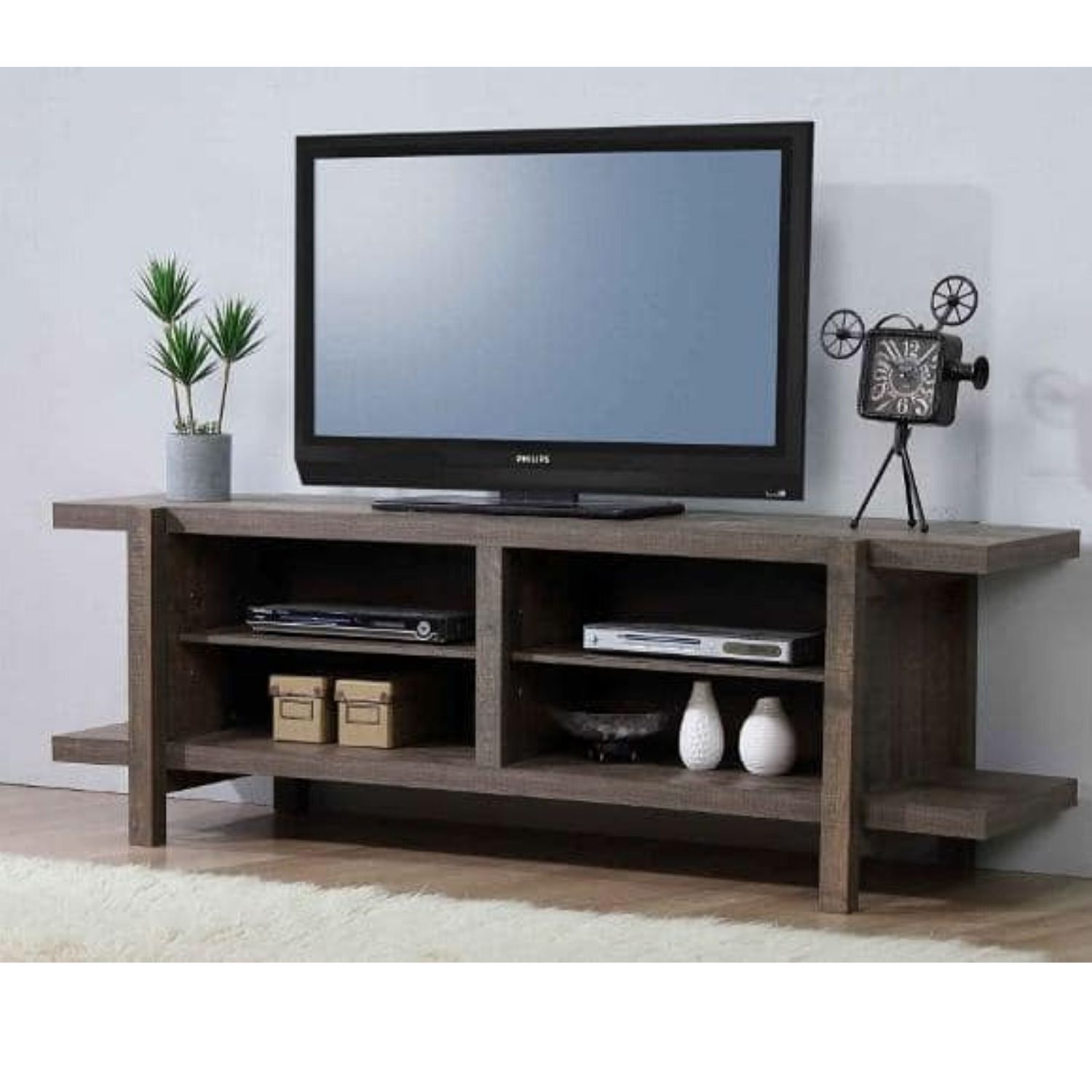 Tammy 65'' Tv Stand For Tvs Up To 70'', Rustic Mdf Wood Tv Within Brigner Tv Stands For Tvs Up To 65&quot; (Photo 7 of 15)