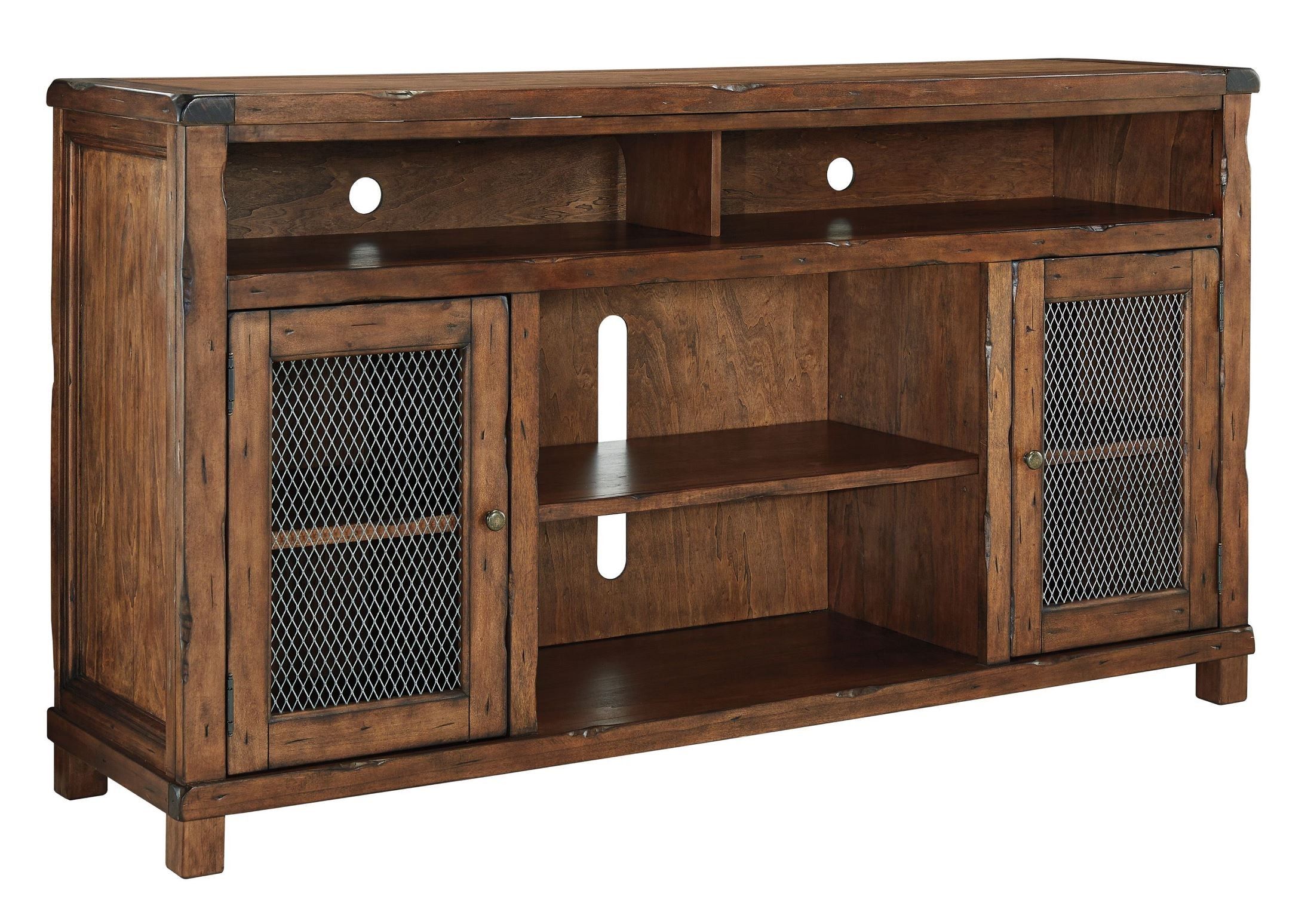 Tamonie Rustic Brown Extra Large Tv Stand With Fireplace For Rustic Tv Stands For Sale (View 4 of 15)