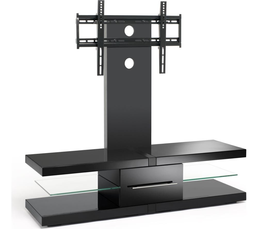 Techlink Echo Ec130tvb Tv Stand With Bracket Deals | Pc World Intended For Modern Black Tv Stands On Wheels With Metal Cart (View 12 of 15)