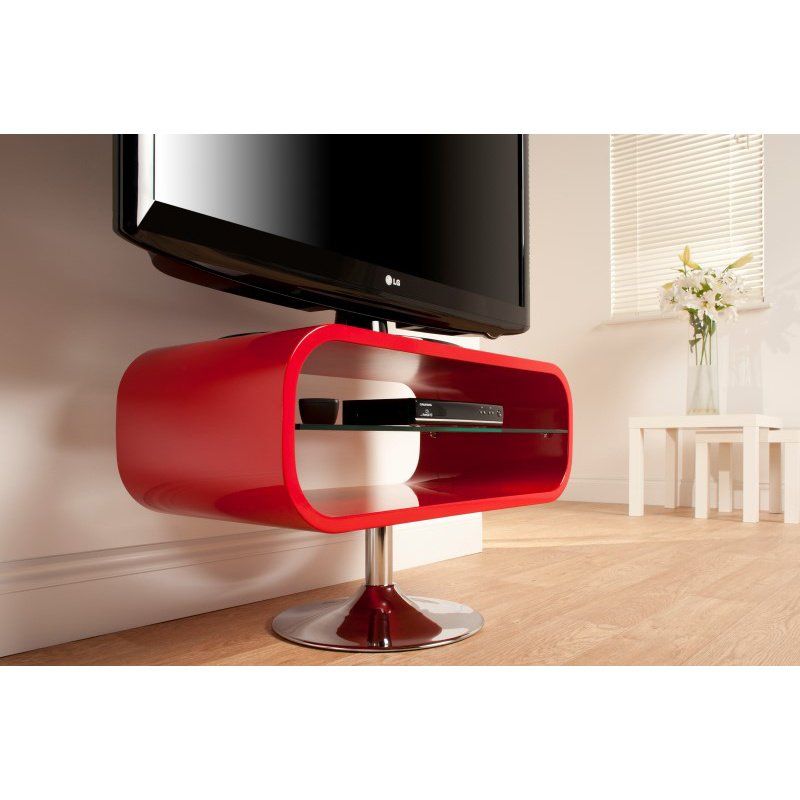Techlink Opod Tv Stand With A High Gloss Red "o" Shaped In Techlink Tv Stands Sale (View 12 of 15)