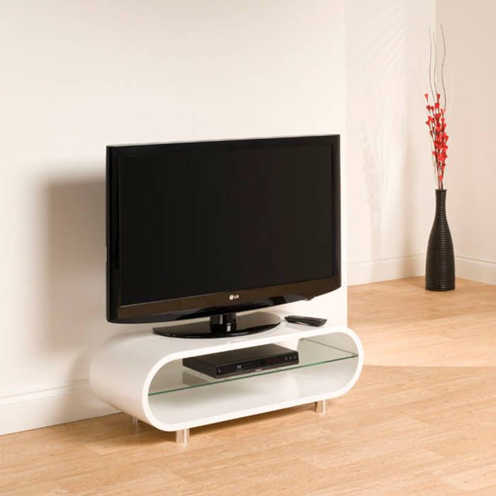 Techlink Ov95w Ovid High Gloss Retro Tv Stand – Gerald Giles For Ovid White Tv Stand (Photo 3 of 15)