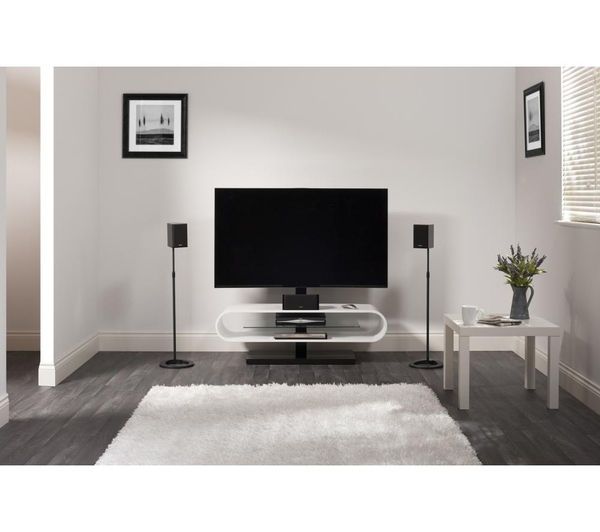 Techlink Ovid Tv Evo Ov120tvwt Tv Stand With Bracket Deals With Ovid White Tv Stand (View 7 of 15)