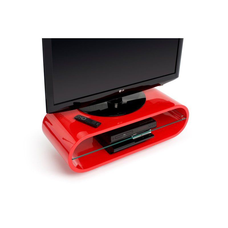 Techlink Ovid Tv Stand With A Curved High Gloss Red Inside Techlink Air Tv Stands (Photo 12 of 15)