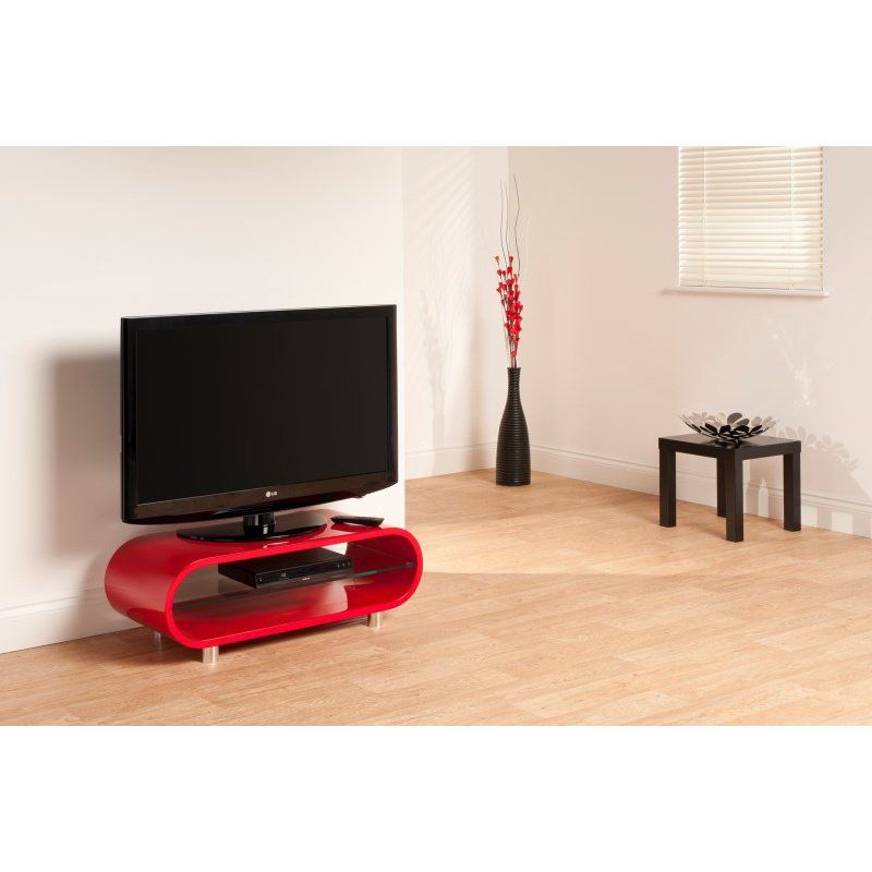 Techlink Ovid Tv Stand With A Curved High Gloss Red Pertaining To Techlink Tv Stands Sale (View 14 of 15)