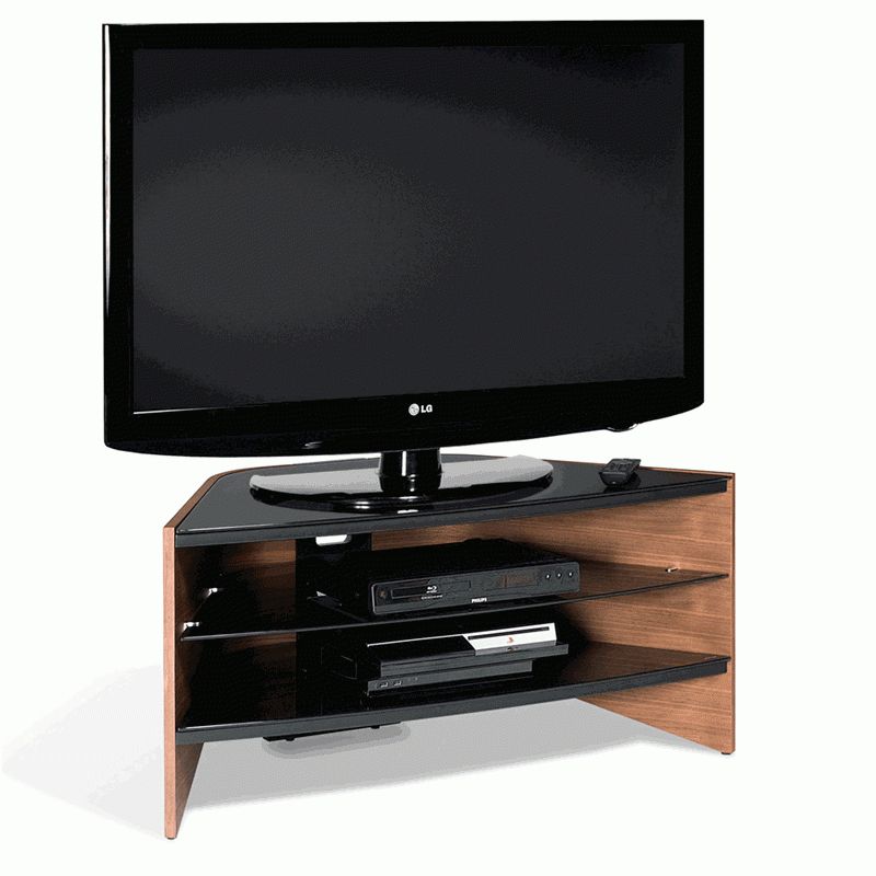 Techlink Riva Corner Flat Panel Tv Stand For Screens Up To Throughout Glass Corner Tv Stands For Flat Screen Tvs (View 5 of 15)