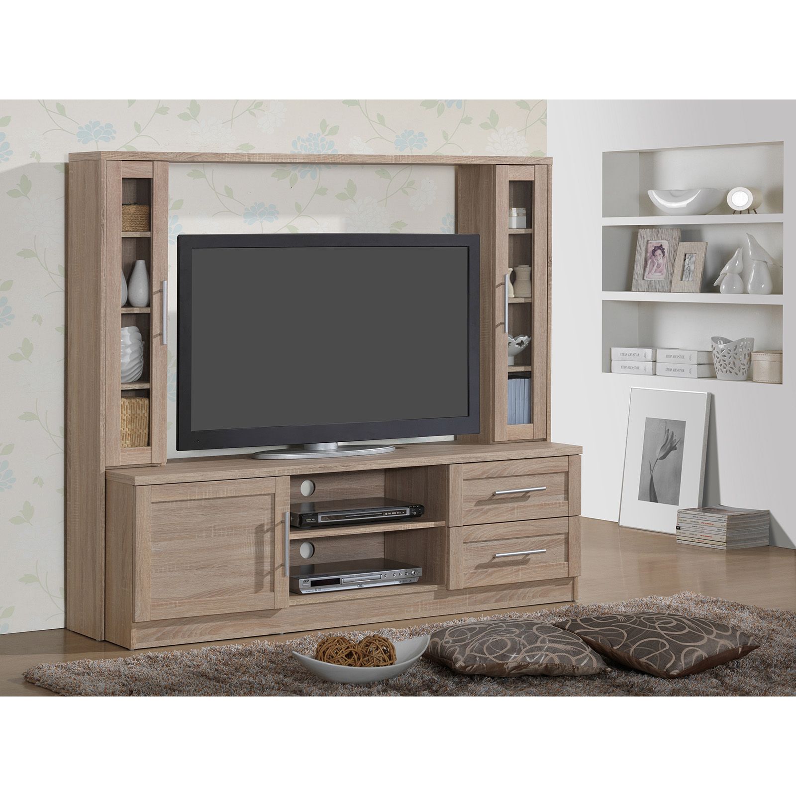 Techni Mobili Entertainment Center With Storage – Sand Pertaining To Big Lots Tv Stands (View 15 of 15)