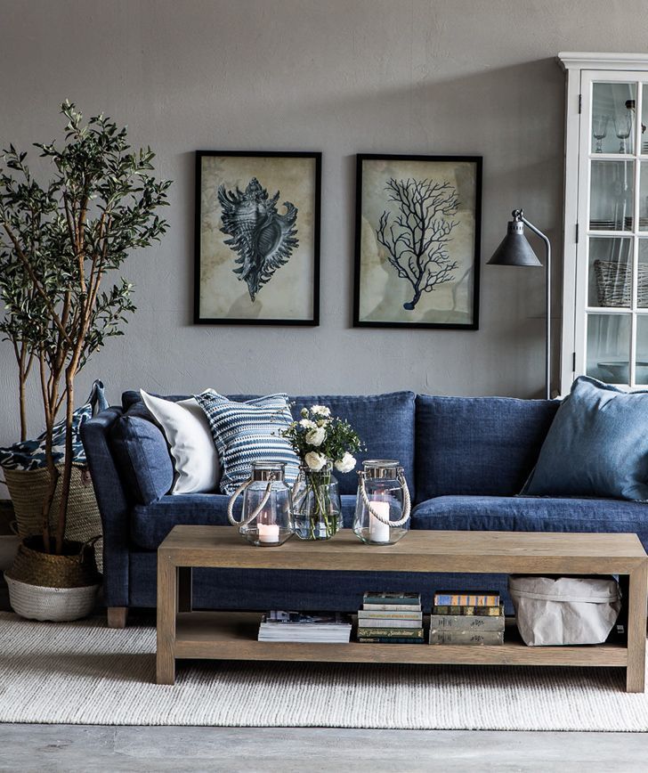 The 25+ Best Navy Blue Couches Ideas On Pinterest | Living Intended For Molnar Upholstered Sectional Sofas Blue/gray (Photo 15 of 15)