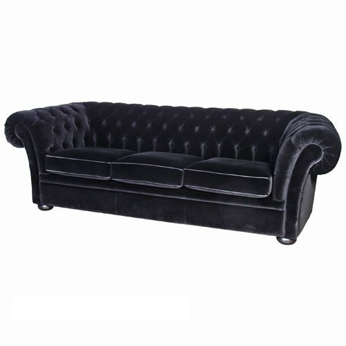 The French Bedroom Company :: Seating – Sofas & Chaises With 4pc French Seamed Sectional Sofas Velvet Black (Photo 7 of 15)