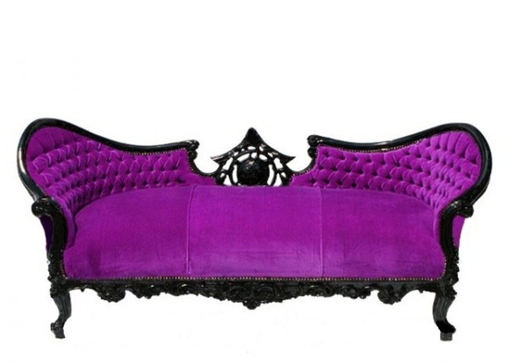 The French Imperial Sofa Covered In Purple Velvet. Hand Intended For 4pc French Seamed Sectional Sofas Velvet Black (Photo 12 of 15)