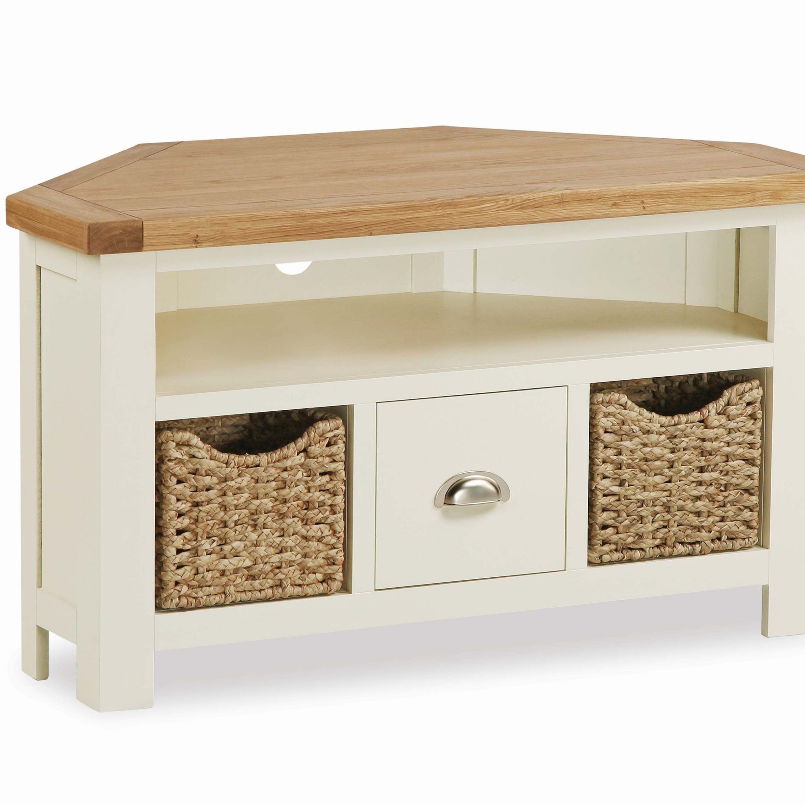 The Mulberry Painted Corner Tv Unit With Drawer And With Cream Corner Tv Stands (View 1 of 15)