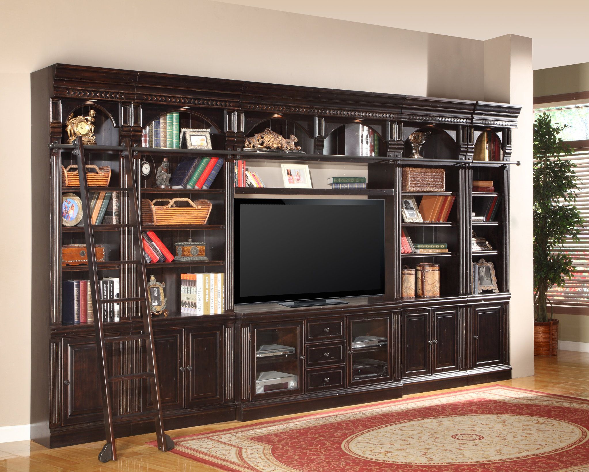 The Venezia Library Inset Wall For 60" Tv In 60 Inch Tv Wall Units (View 9 of 15)