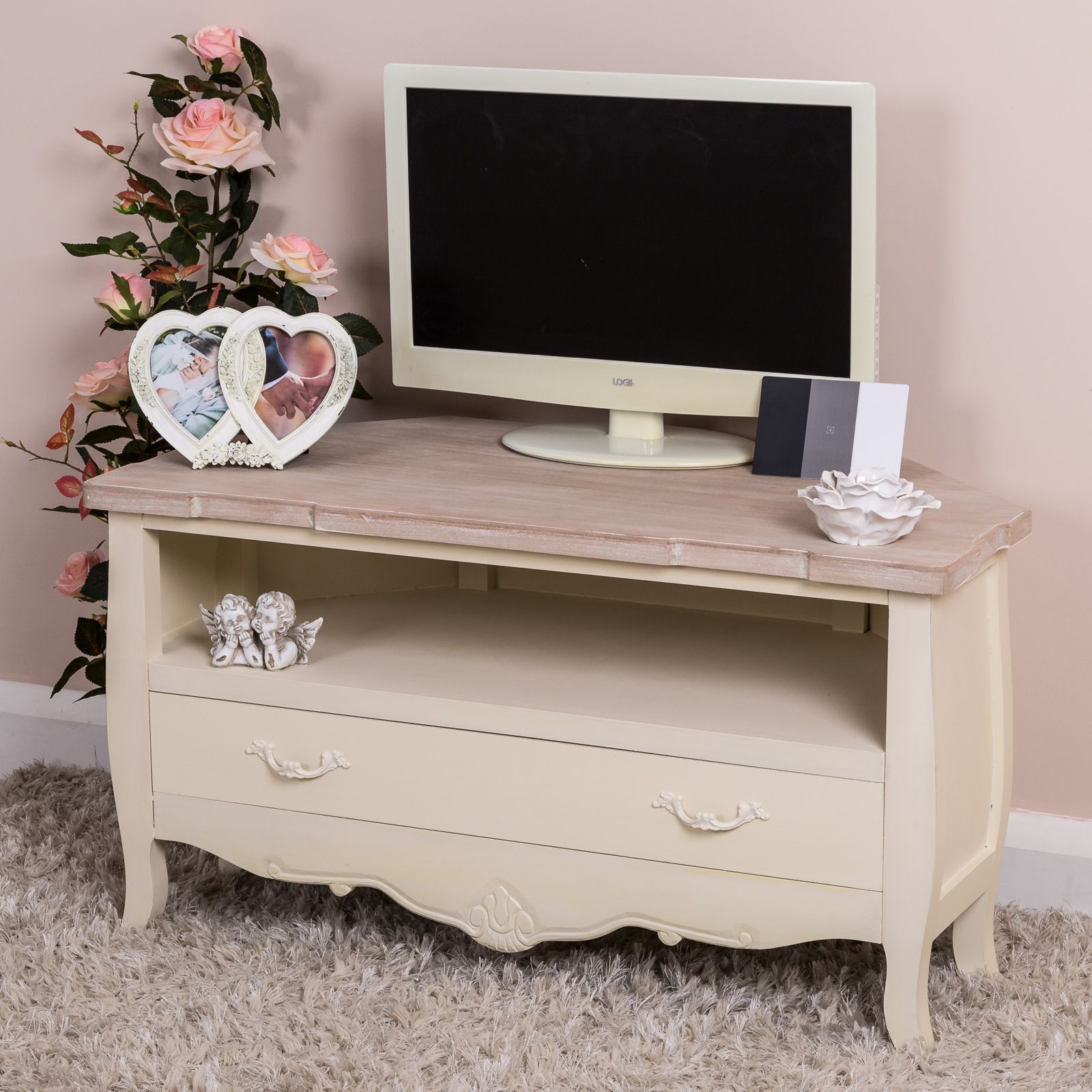 This Charming Corner Television Stand Would Look Gorgeous With Regard To Shabby Chic Corner Tv Unit (View 2 of 15)