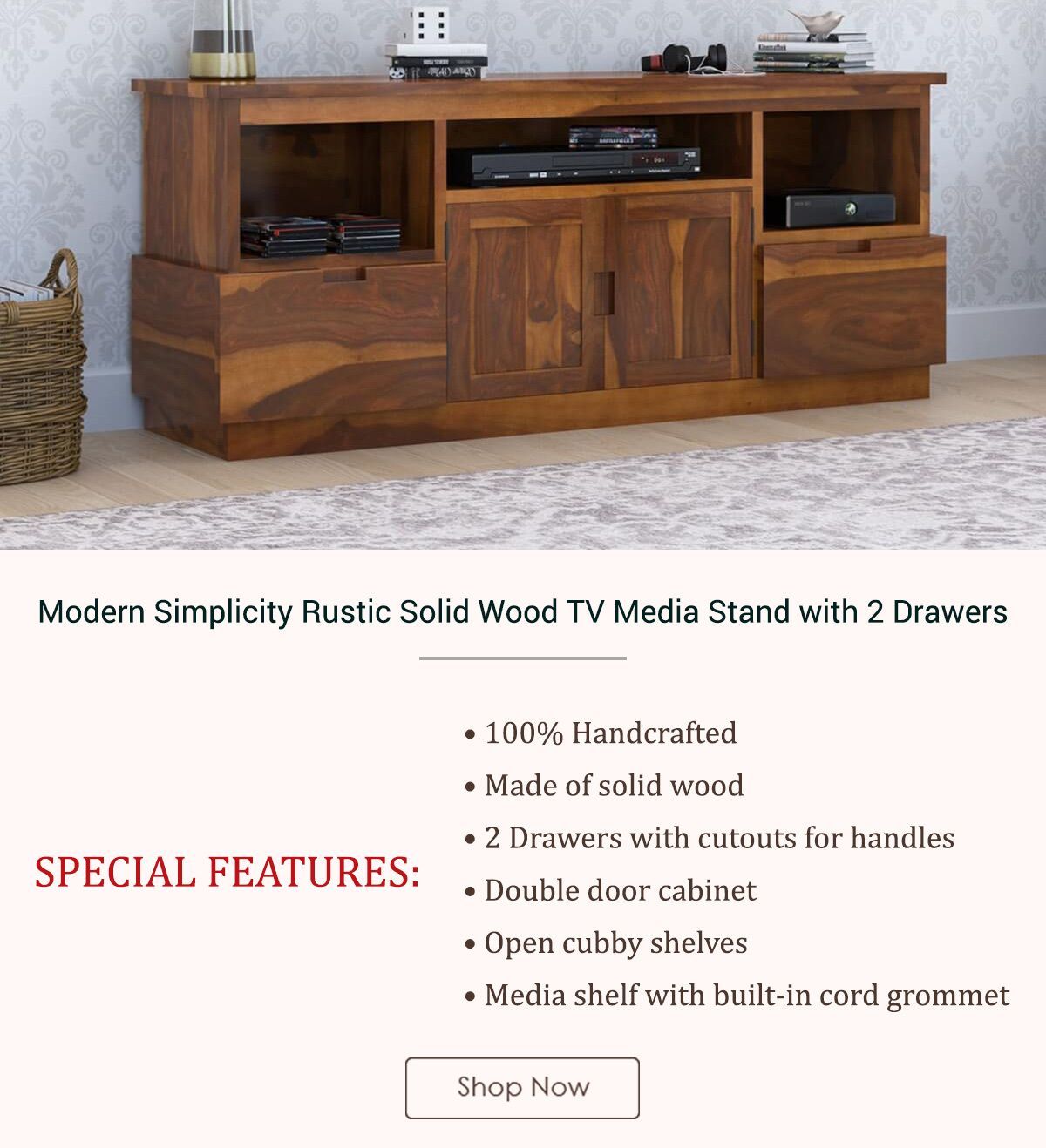 This Rustic Tv Stand, Crafted From Solid Wood, Boasts A In Rustic Country Tv Stands In Weathered Pine Finish (View 5 of 15)
