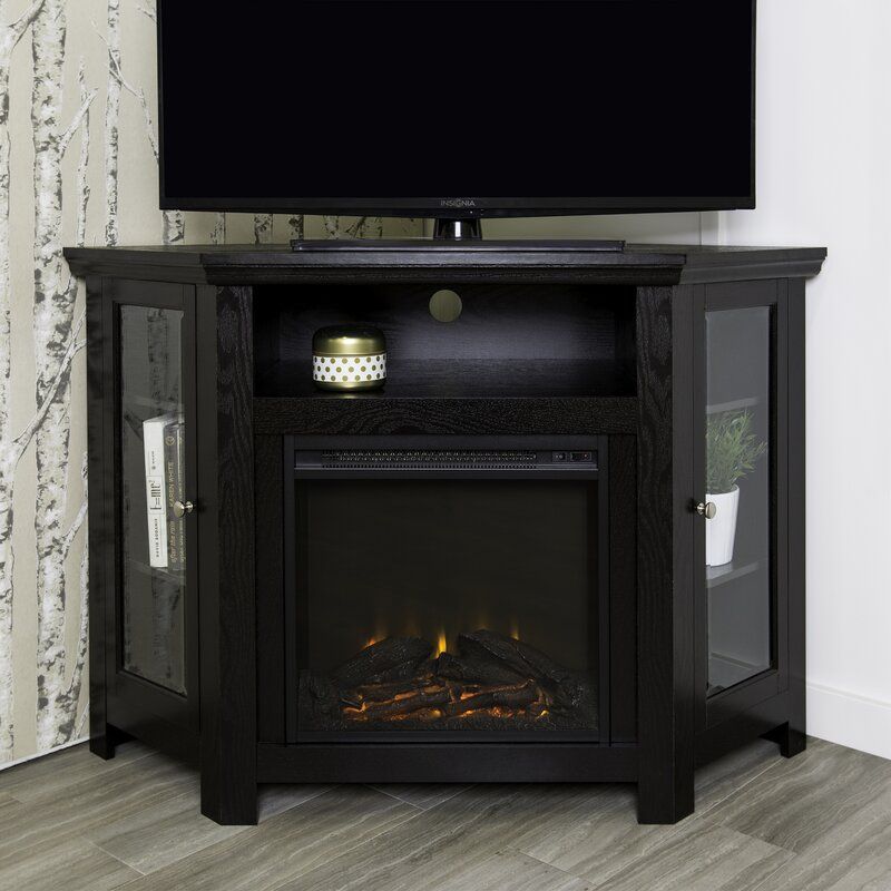 Tieton Corner Tv Stand For Tvs Up To 50" With Electric Intended For Neilsen Tv Stands For Tvs Up To 50&quot; With Fireplace Included (Photo 14 of 15)