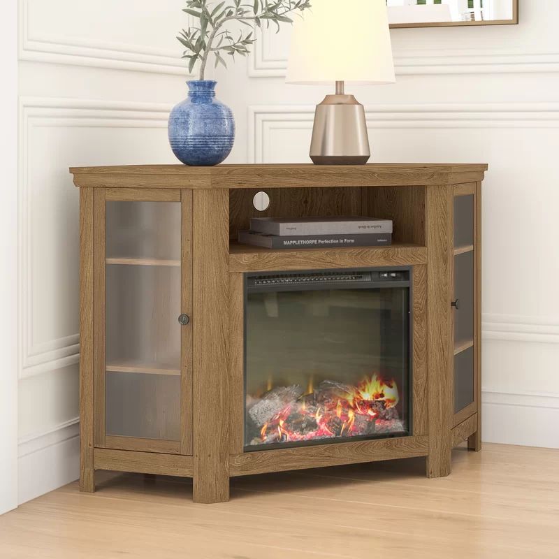Tieton Corner Tv Stand For Tvs Up To 50" With Electric With Regard To Neilsen Tv Stands For Tvs Up To 50&quot; With Fireplace Included (Photo 10 of 15)