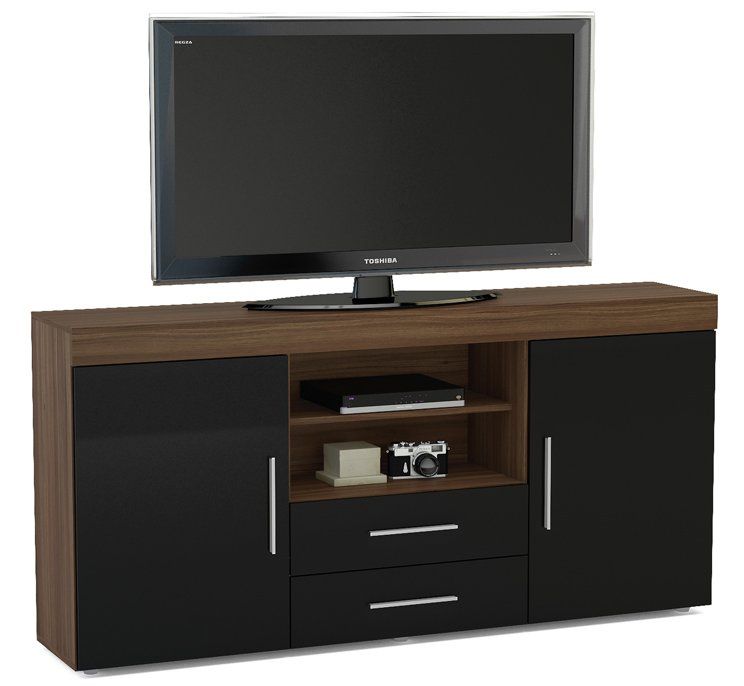 Tnw Carnaby L Tv Wal/blk Large High Gloss Tv Unit For Up Intended For Walnut And Black Gloss Tv Unit (View 6 of 15)