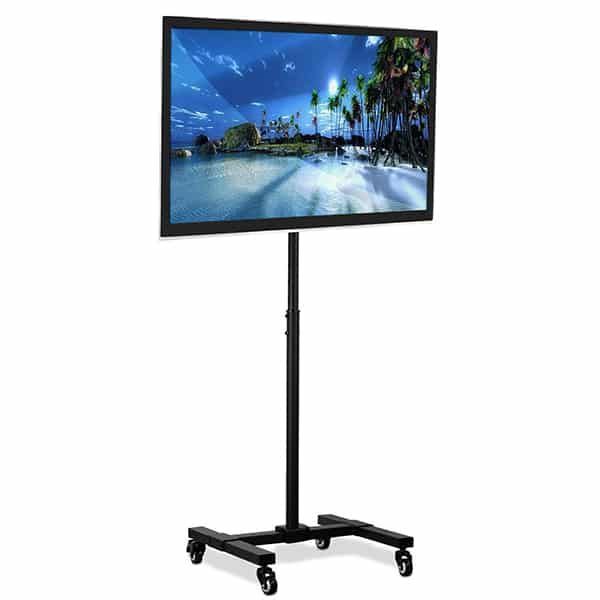 Top 10 Best Rolling Tv Stands For Flat Screen (2020 Pertaining To Rolling Tv Cart Mobile Tv Stands With Lockable Wheels (View 11 of 15)