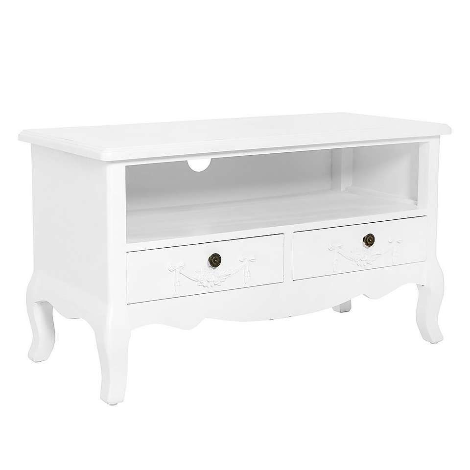 Toulouse White Tv Stand | Dunelm | Living Room Tv Stand Throughout Compton Ivory Large Tv Stands (View 9 of 15)