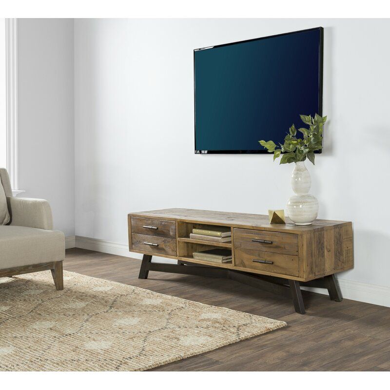 Trent Austin Design Holden Solid Wood Tv Stand For Tvs Up Throughout Solid Pine Tv Stands (View 15 of 15)
