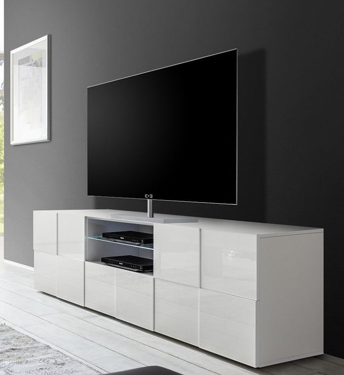 Treviso Large Tv Unit – Gloss White | Tv & Media Units Pertaining To Carbon Extra Wide Tv Unit Stands (Photo 12 of 15)