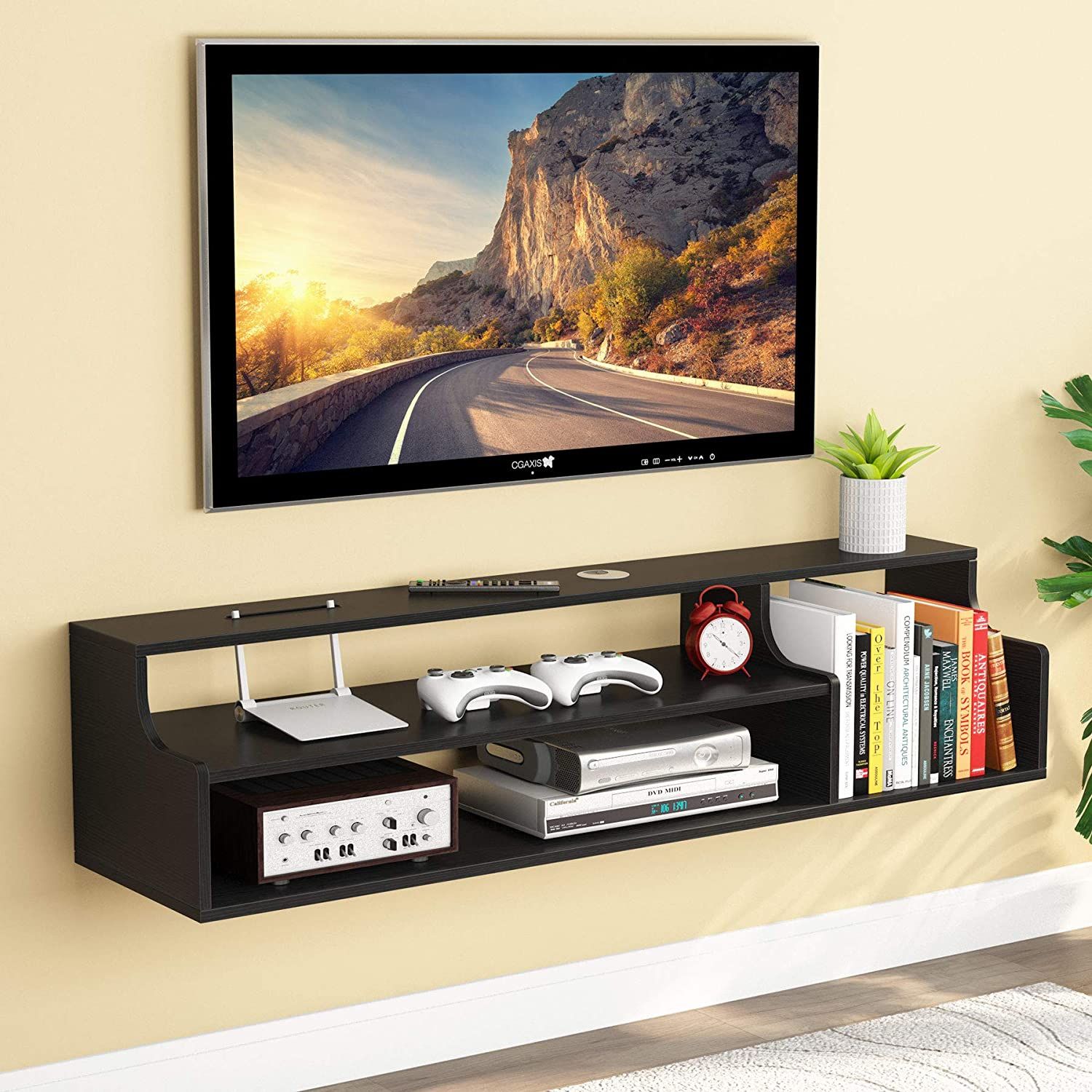 Tribesigns 3 Tier Modern Floating Tv Shelf Tv Stand Wall For Dvd Tv Stands (View 2 of 15)