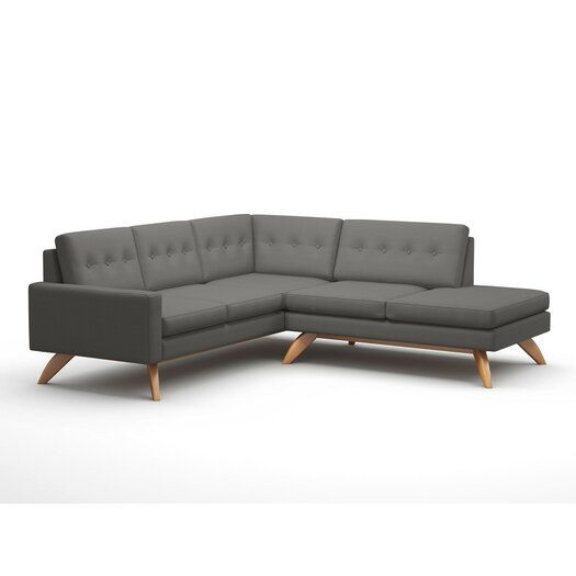 Truemodern Luna 91" X 94" Sectional Sofa With Bumper With Regard To Luna Leather Sectional Sofas (Photo 9 of 15)