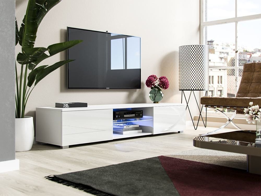 Tv Cabinet Bridgette White – White Gloss 140cm White Gloss With Tv Cabinet Gloss (View 10 of 15)
