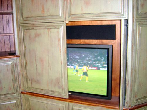 Tv Inside Kitchen Cabinet | This Tv And Large Speaker Are Intended For Tv Inside Cabinets (View 7 of 15)