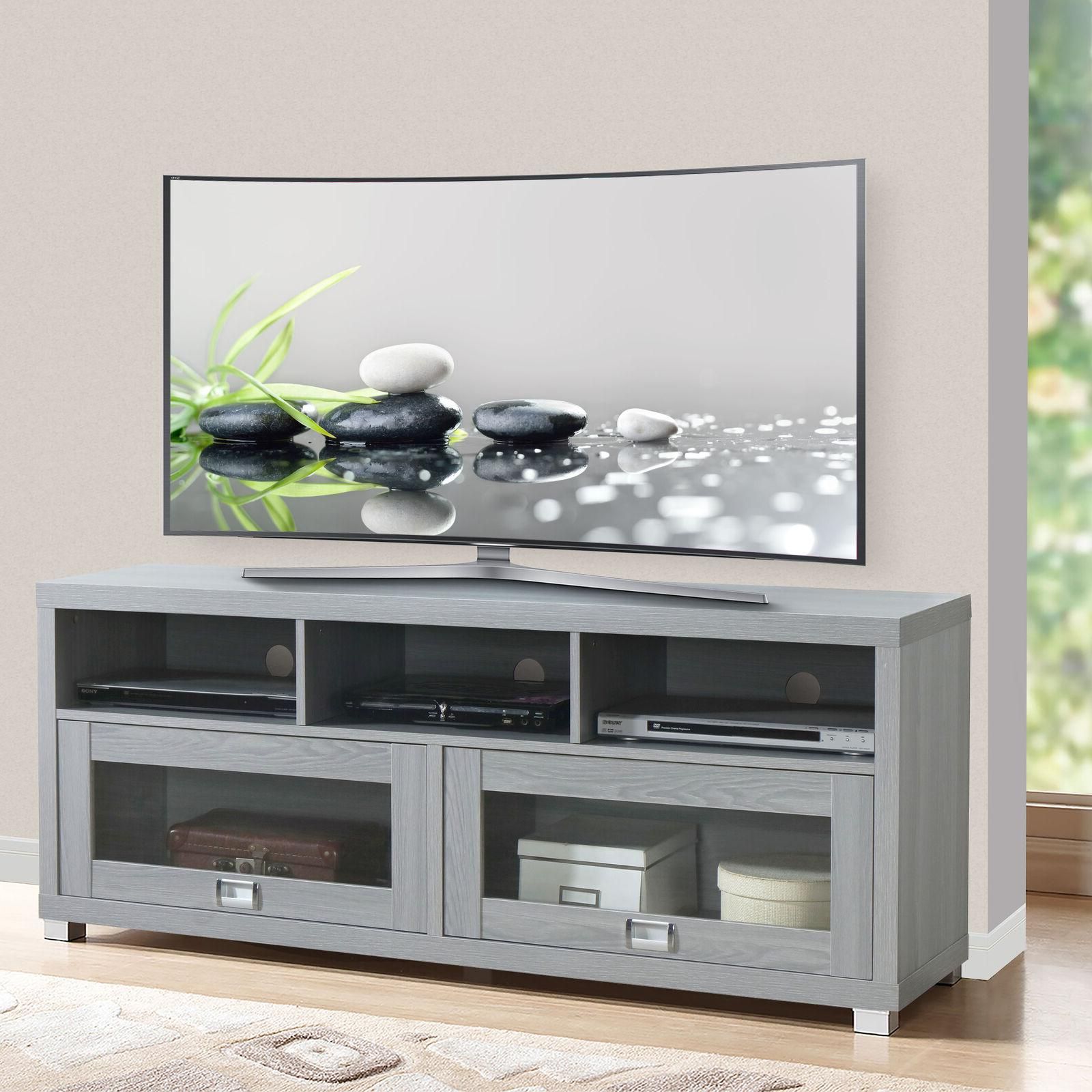 Tv Stand 75 Inch Flat Screen Entertainment Medi Pertaining To Chrissy Tv Stands For Tvs Up To 75&quot; (View 8 of 15)