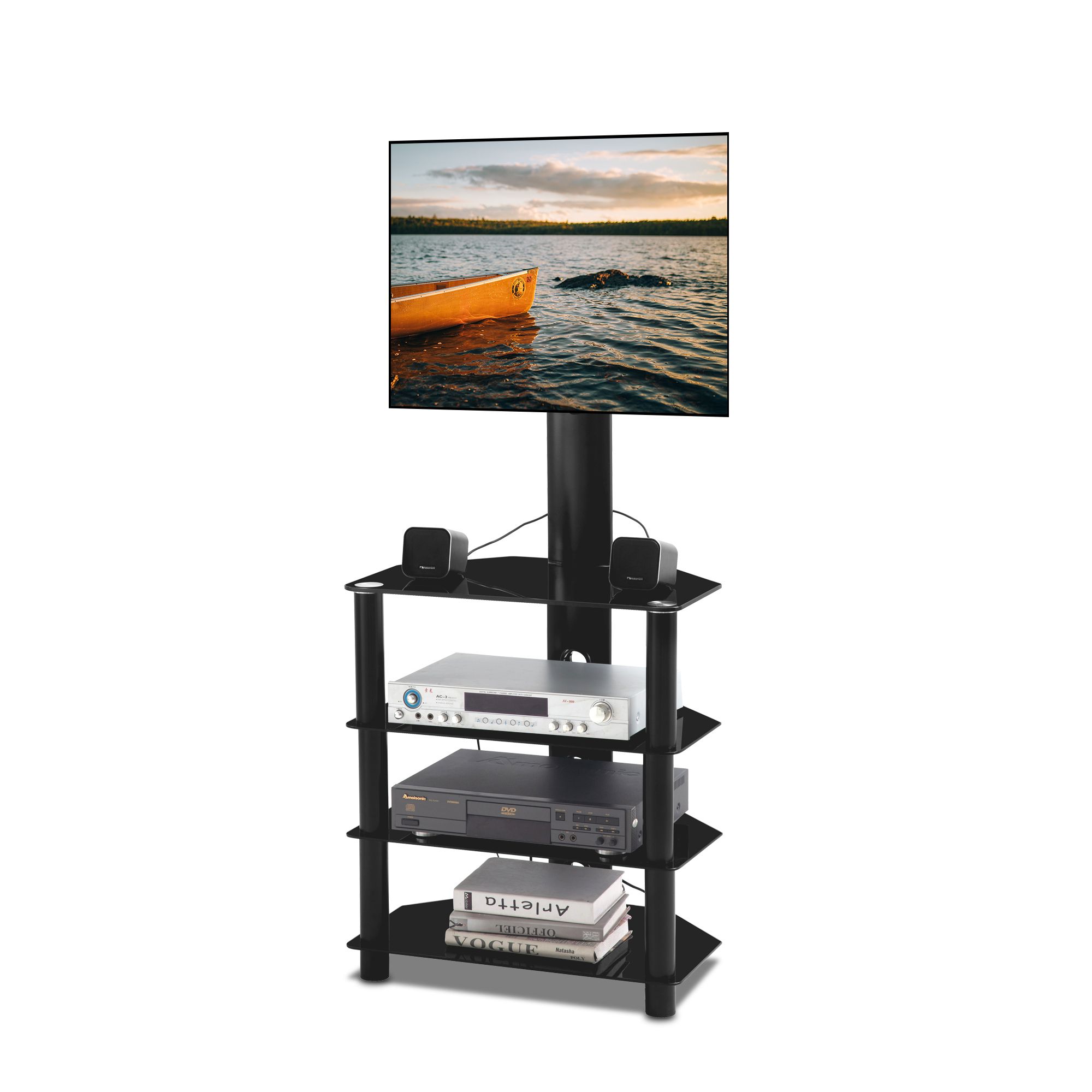 Tv Stand Base, Swivel Universal Tv Stand, Height And Angle Regarding Swivel Floor Tv Stands Height Adjustable (View 5 of 15)