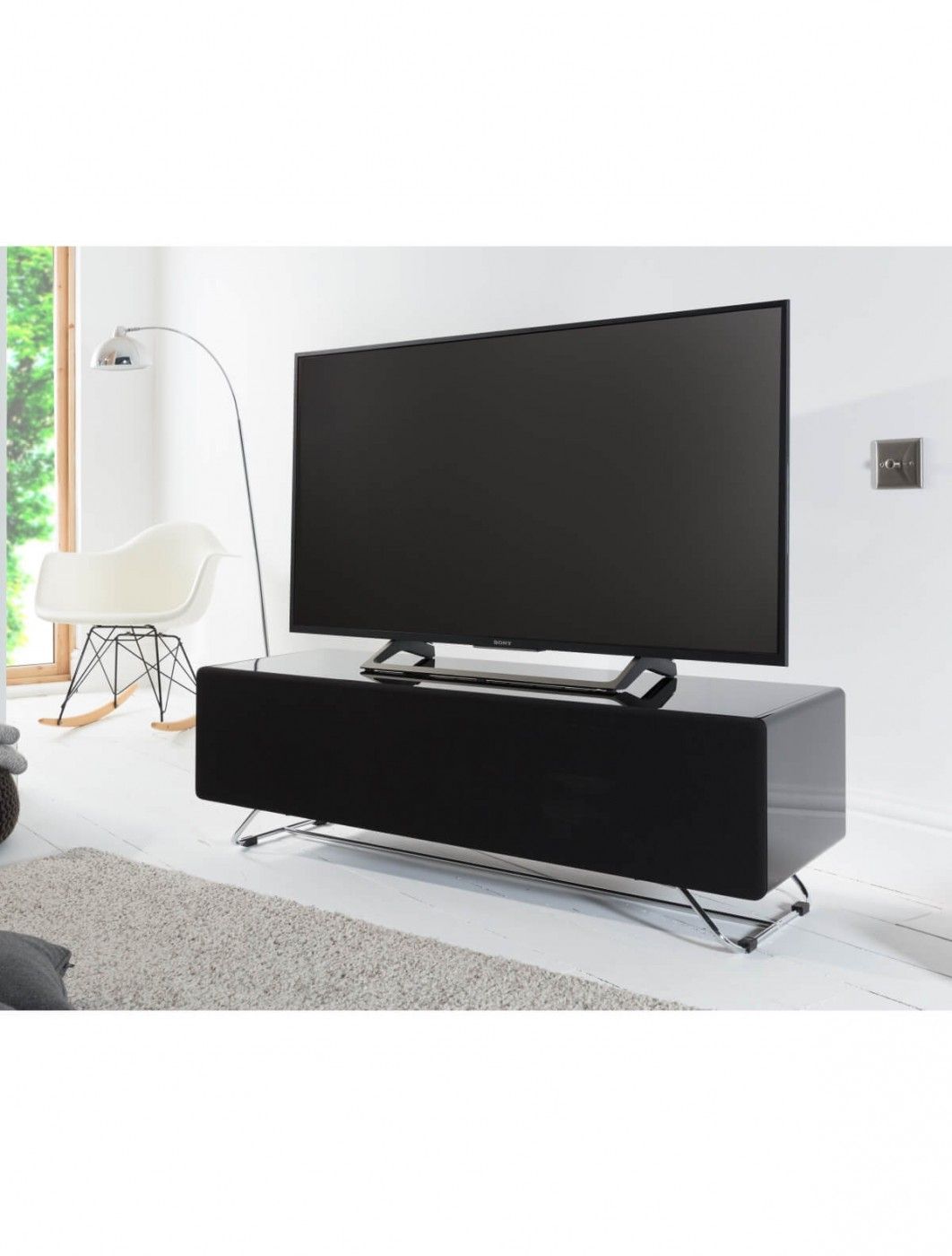 Tv Stand Black Chromium Concept 1200mm Cro2 1200cpt Bk Within Chromium Tv Stands (View 14 of 15)