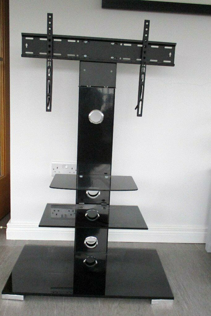Tv Stand – Black – Up To 65 Inch | In Greenisland, County Regarding Milan Glass Tv Stands (View 5 of 15)