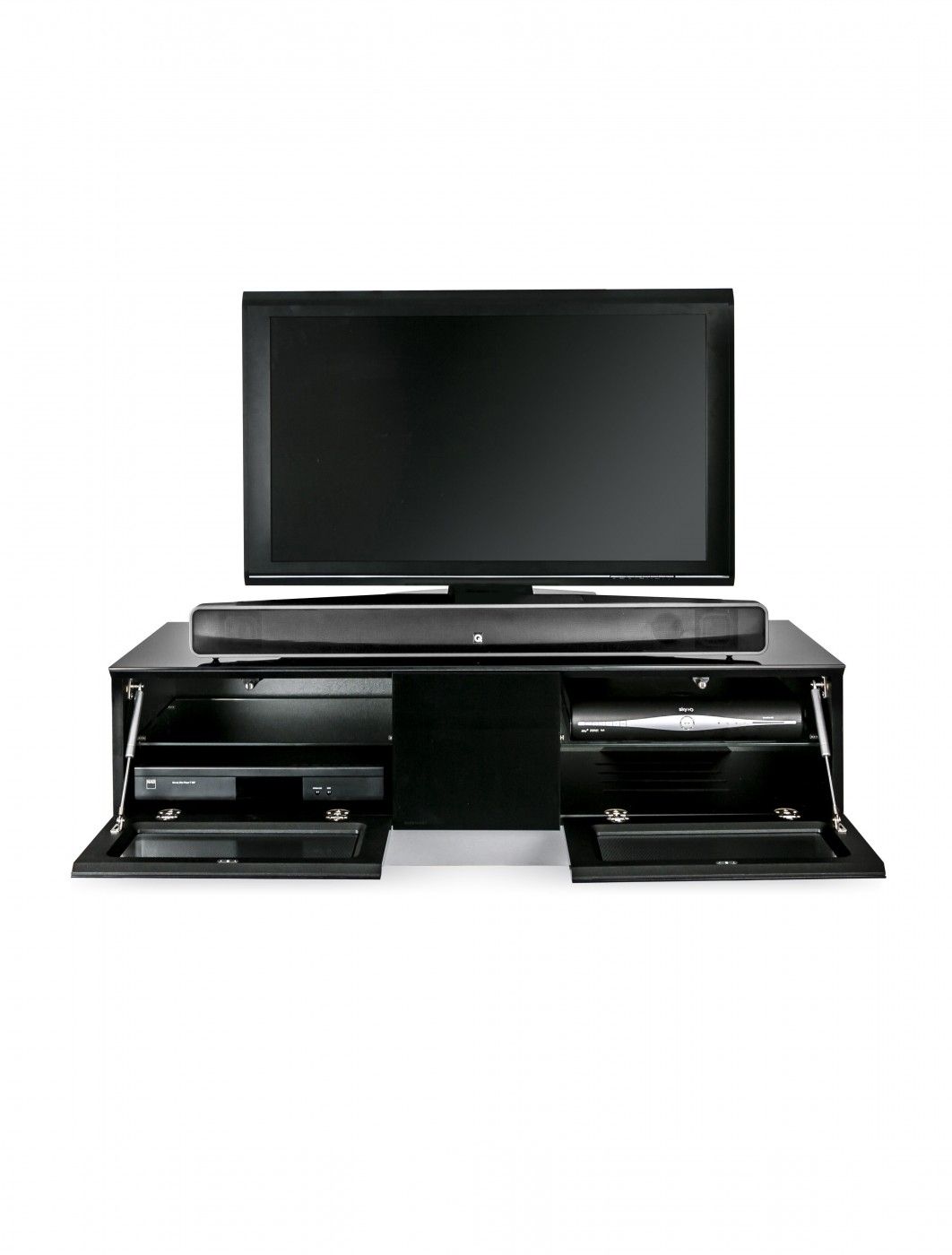 Tv Stand Element Modular Emtmod1250 Blk Tv Cabinet With Regard To 57'' Tv Stands With Open Glass Shelves Gray & Black Finsh (View 6 of 15)