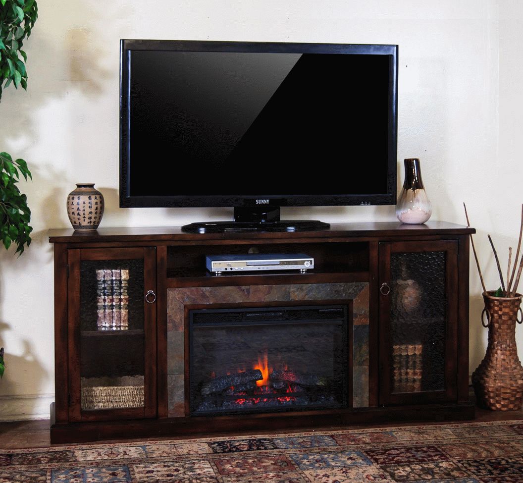 Tv Stand Fireplace, Tv Console Fireplace, Rustic Console For Electric Fireplace Tv Stands With Shelf (Photo 10 of 15)