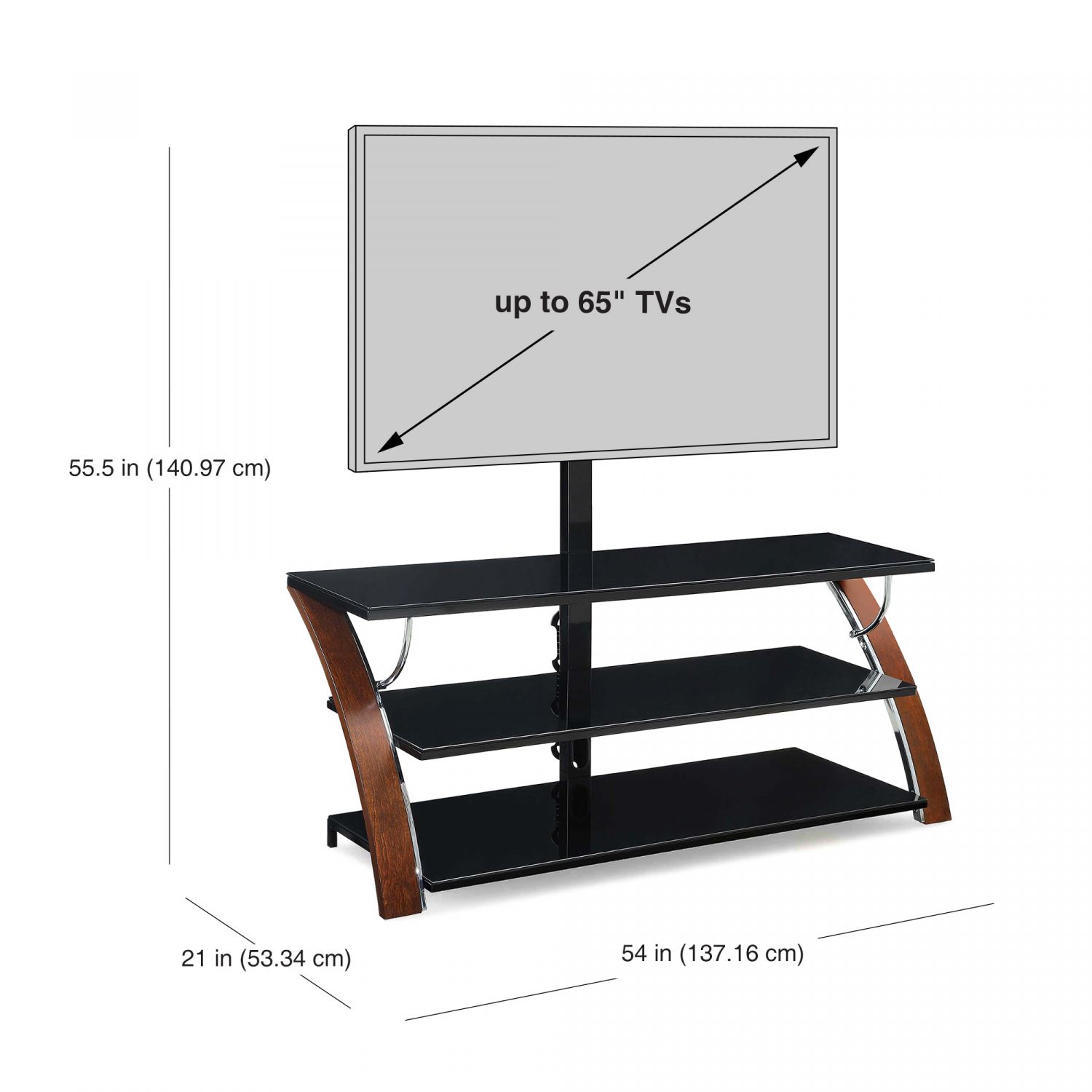 Tv Stand Flat Panel For Tvs Up To 65" Screen Entertainment Pertaining To Whalen Payton 3 In 1 Flat Panel Tv Stands With Multiple Finishes (View 14 of 15)