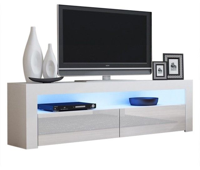 Tv Stand Milano Classic White Body Modern 65" Tv Stand Led Within Milano 200 Wall Mounted Floating Led 79" Tv Stands (Photo 8 of 15)
