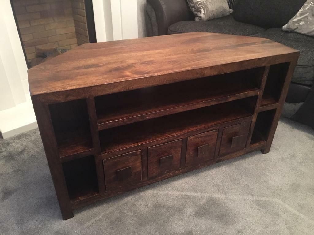Tv Stand Solid Mango Wood | In Swansea | Gumtree Throughout Mango Wood Tv Cabinets (Photo 7 of 15)