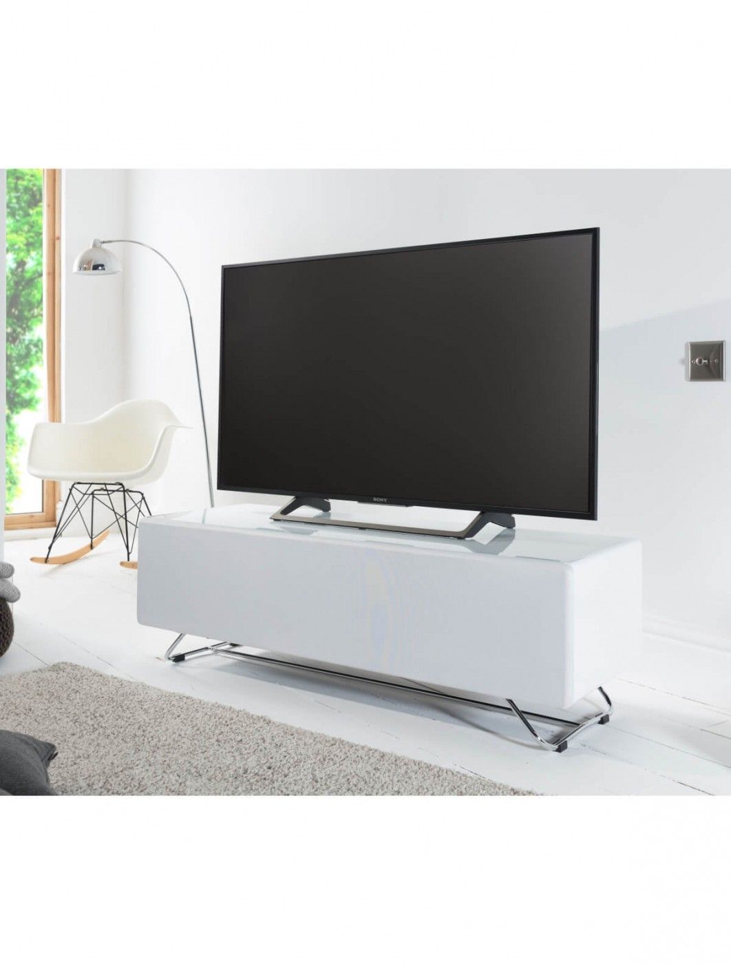 Tv Stand White Chromium Concept 1200mm Cro2 1200cpt Wh Within Chromium Tv Stands (Photo 12 of 15)