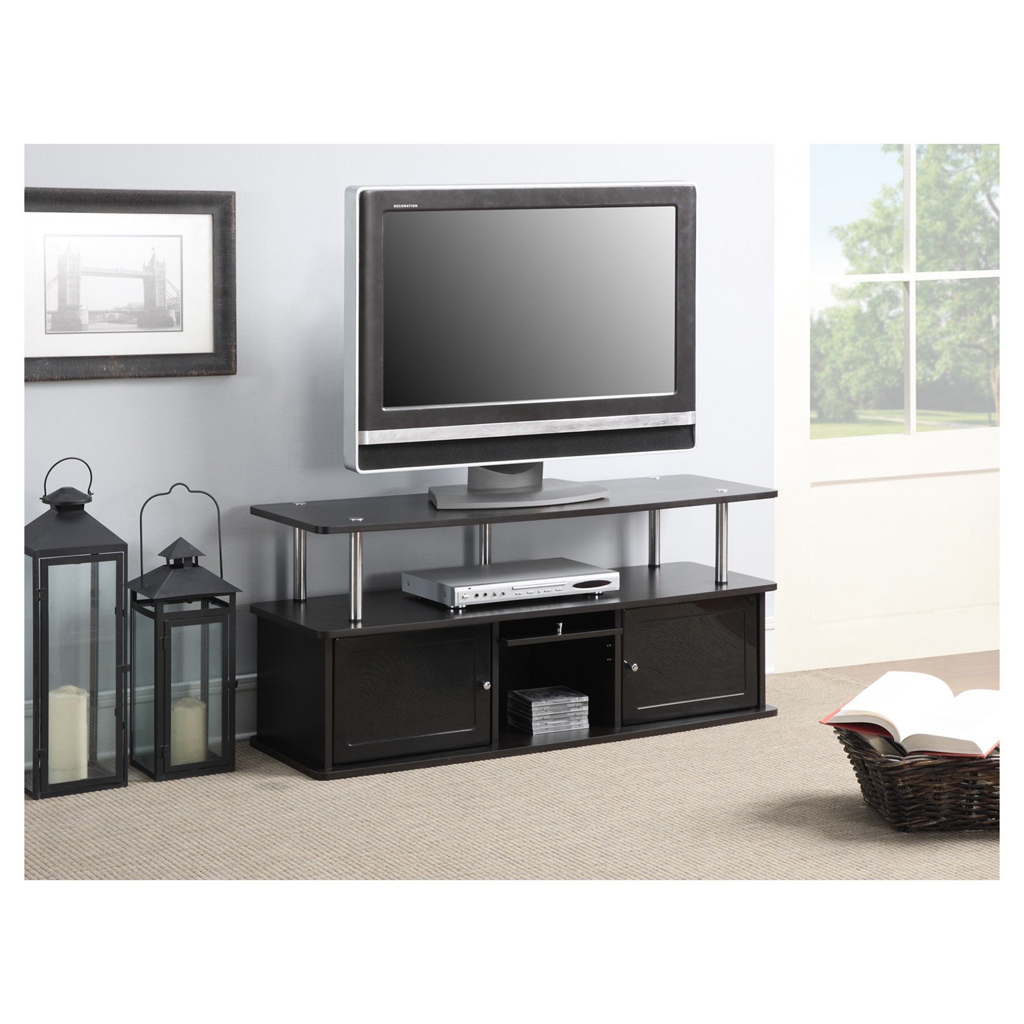 Tv Stand With 2 Cabinets – Espresso (brown) 36 Throughout Funky Tv Cabinets (View 3 of 15)