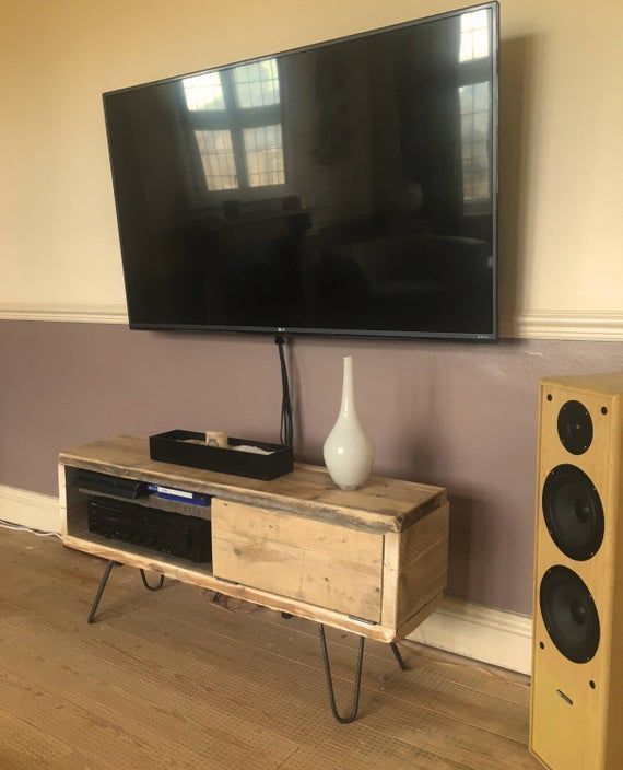#tv Unit Makeover Chunky Wooden Tv Unit, Rustic Tv Cabinet In Chunky Wood Tv Unit (View 15 of 15)