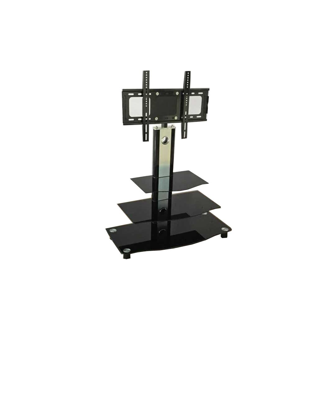 Tv Unit With Brackets – Tjs Furniture With Modern Mobile Rolling Tv Stands With Metal Shelf Black Finish (Photo 9 of 15)