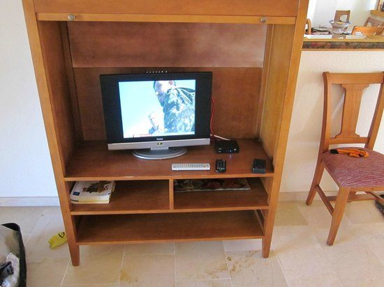 Tv Was In A Rolltop Cabinet With Dvd Integrated Inside The In Tv Inside Cabinets (View 6 of 15)