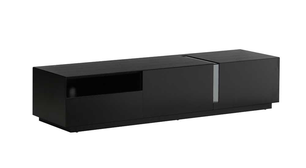 Tv027 Black High Gloss Tv Stand Blackj&m Furniture Regarding Black Gloss Tv Cabinets (View 15 of 15)